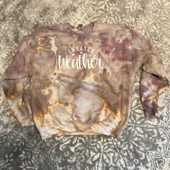 Ice dyed “sweater weather” sweatshirt - Picture 1 of 3